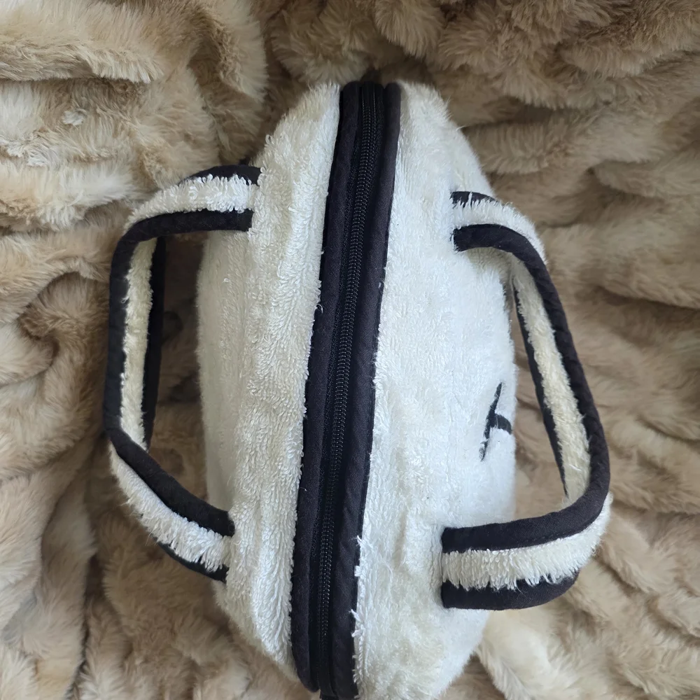 Vintage Dior Terry Cloth Makeup Bag / Vanity Pouch
